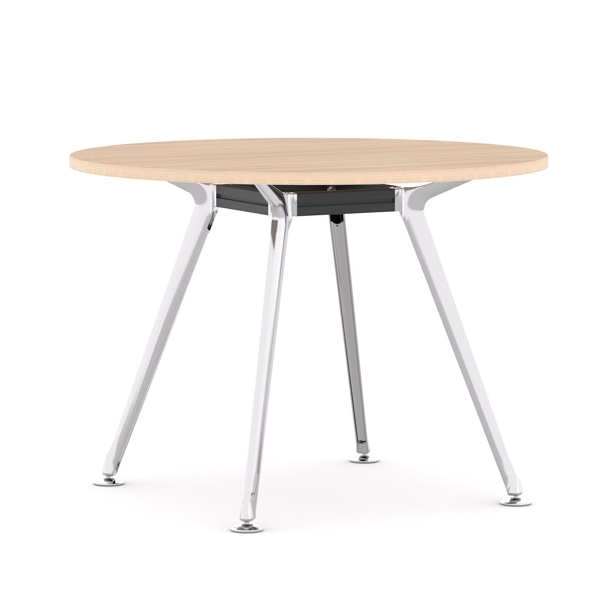 Team Table 4-Leg — Polished Alloy, New Oak Matte