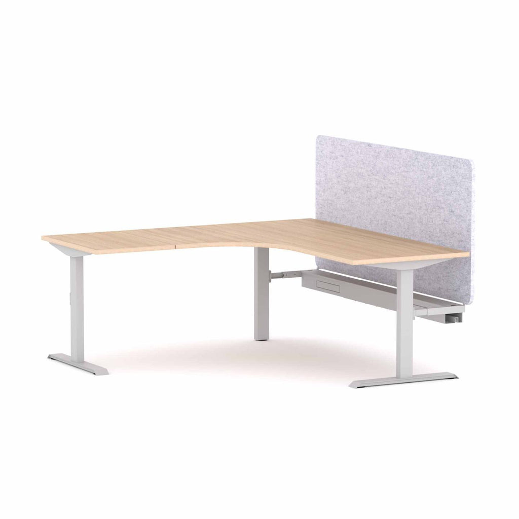 Klass Fixed 90° Workstation with AcoustiQ Screen - alternate view, size or finish; optional items may be shown
