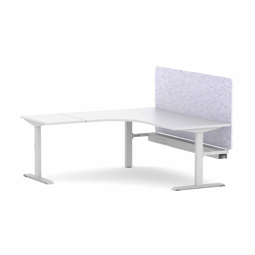 Klass Fixed 90° Workstation with AcoustiQ Screen - alternate view, size or finish; optional items may be shown