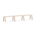 Plantation 3-User Single-Sided Workstation — Solid Oak With White Housing, Nordic Maple