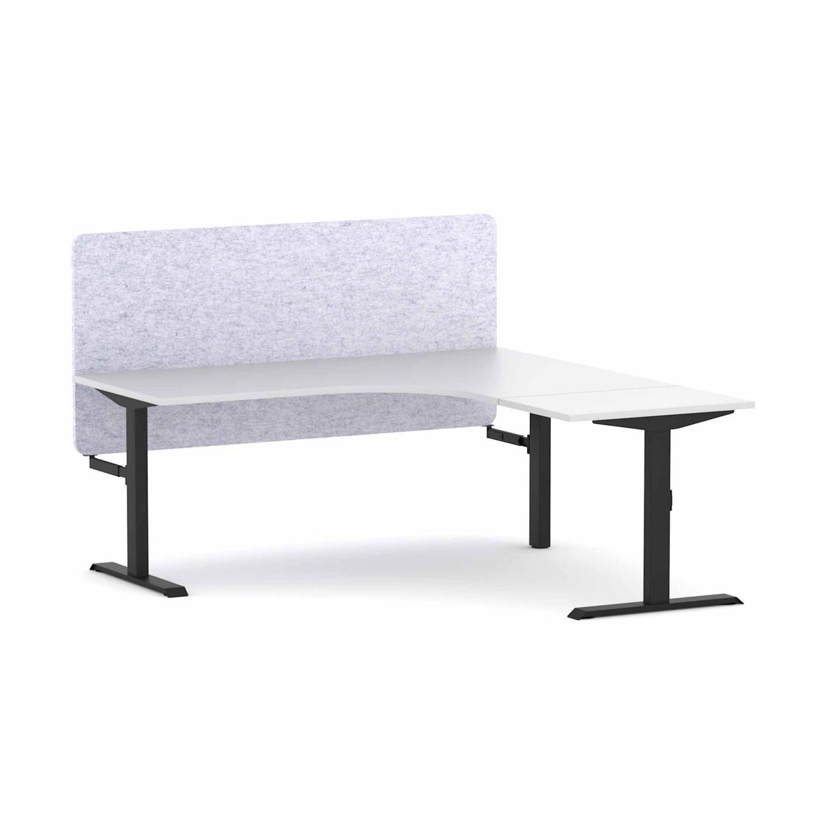 Klass Fixed 90° Workstation with AcoustiQ Screen - alternate view, size or finish; optional items may be shown