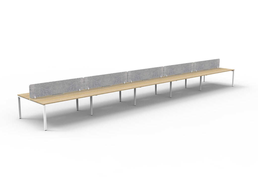Infinity Profile Leg 10 Person Back To Back Workstation - Eco Panel Screen