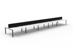 Infinity Profile Leg 10 Person Back To Back Workstation - Eco Panel Screen - Natural White Top & Black Base - Black