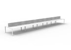 Infinity Profile Leg 10 Person Back To Back Workstation - Eco Panel Screen - Natural White Top & White Base - Marble Grey