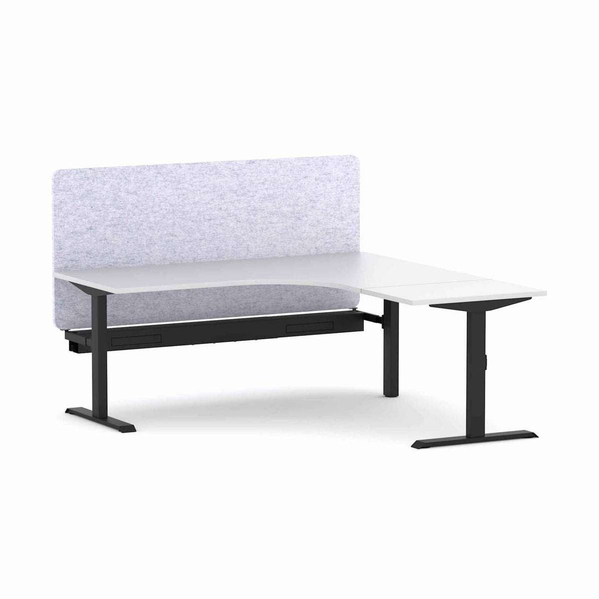 Klass Fixed 90° Workstation with AcoustiQ Screen - alternate view, size or finish; optional items may be shown