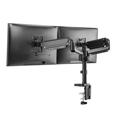 Dual Gas Monitor Arm - alternate finish or view; monitors and desks not included