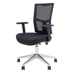 Urban Task Chair — Black / Polished Alloy Base, Adjustable Arms