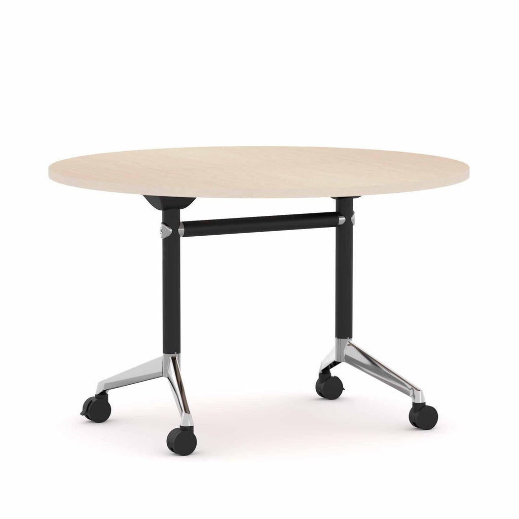 Modulus Flip Table — Black With Polished Alloy, Nordic Maple