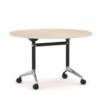 Modulus Flip Table — Black With Polished Alloy, Nordic Maple