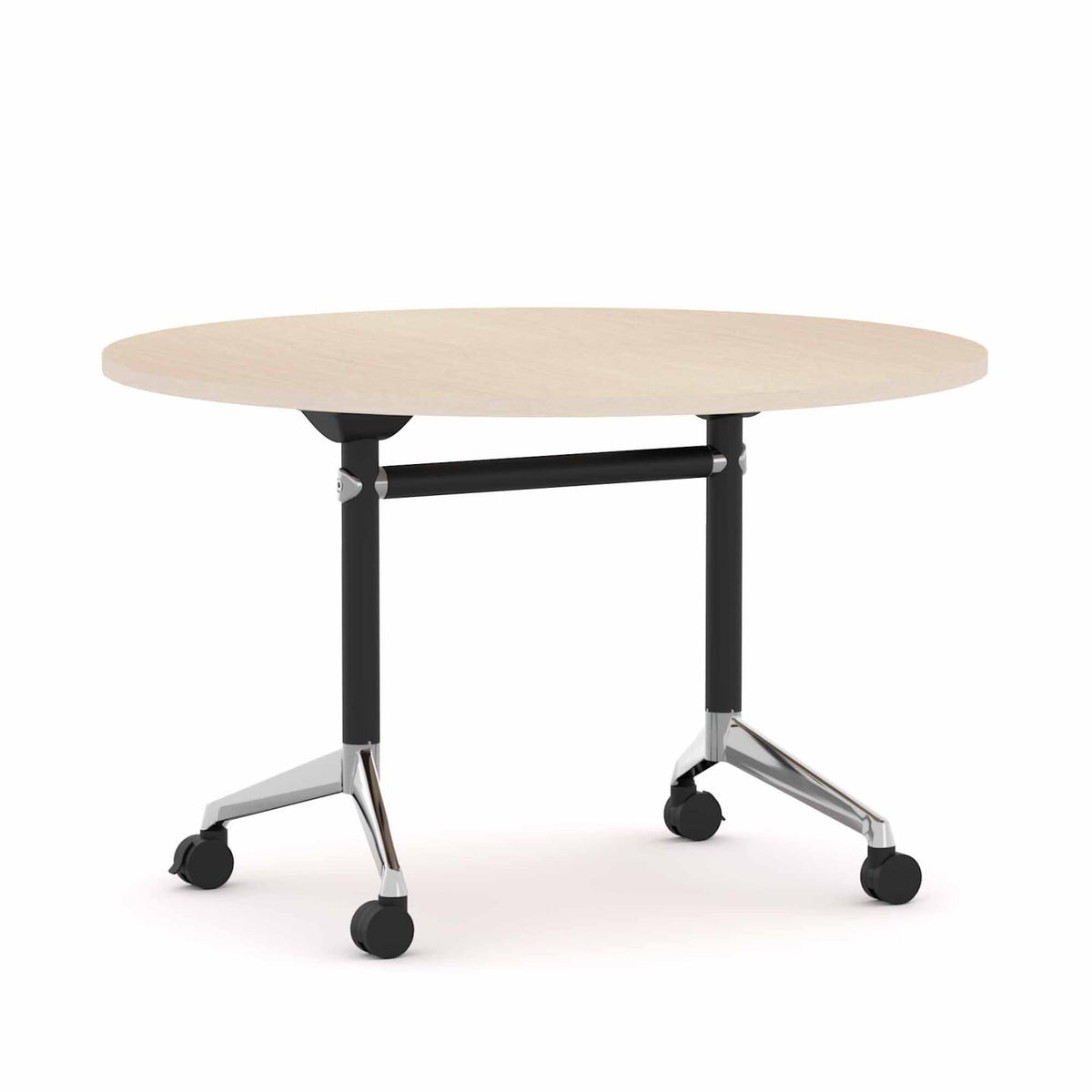 Modulus Flip Table — Black With Polished Alloy, Nordic Maple