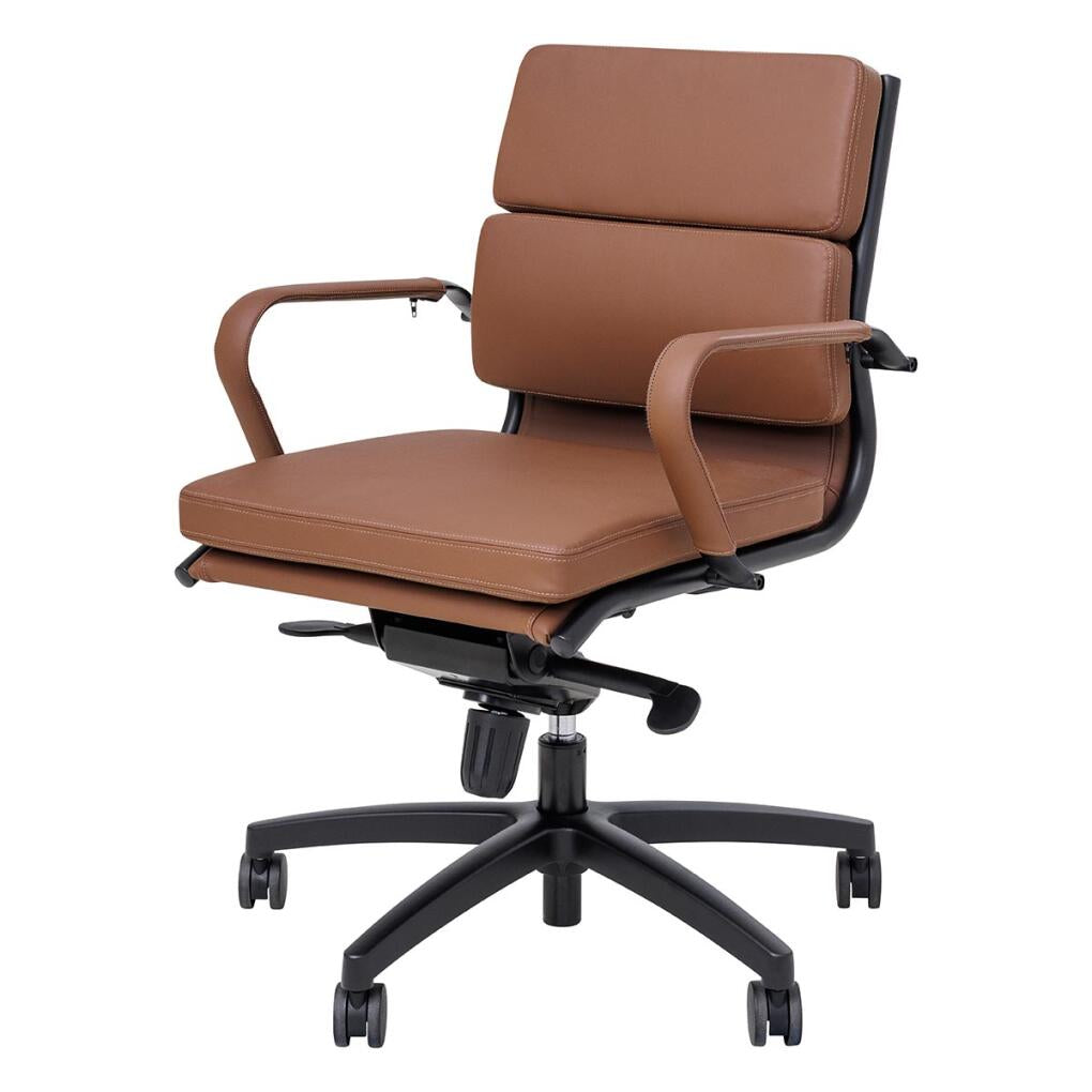 Black Mode Mid-Back Executive Chair — Black, Chocolate PU