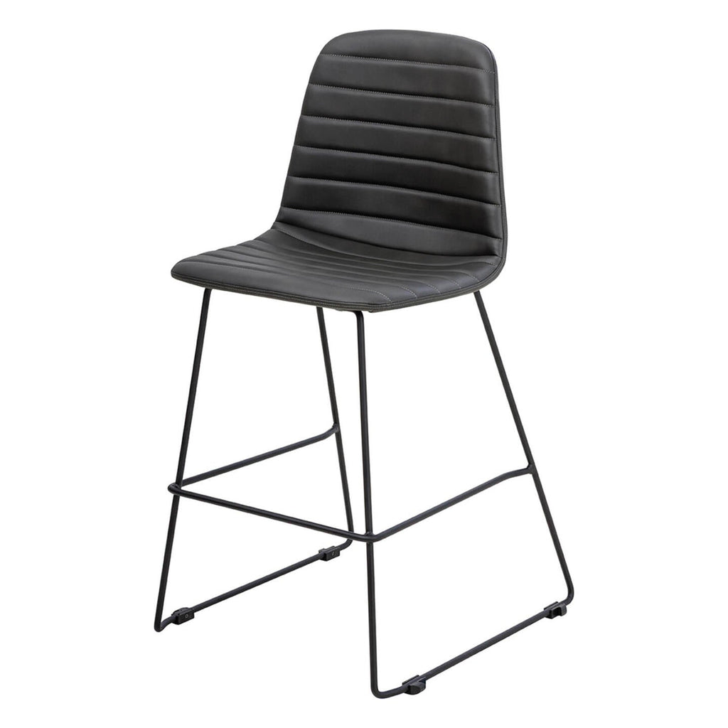 Sofia Kitchen Stool — Black, P U Leather, Black PU