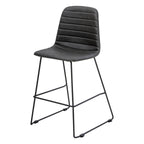 Sofia Kitchen Stool — Black, P U Leather, Black PU