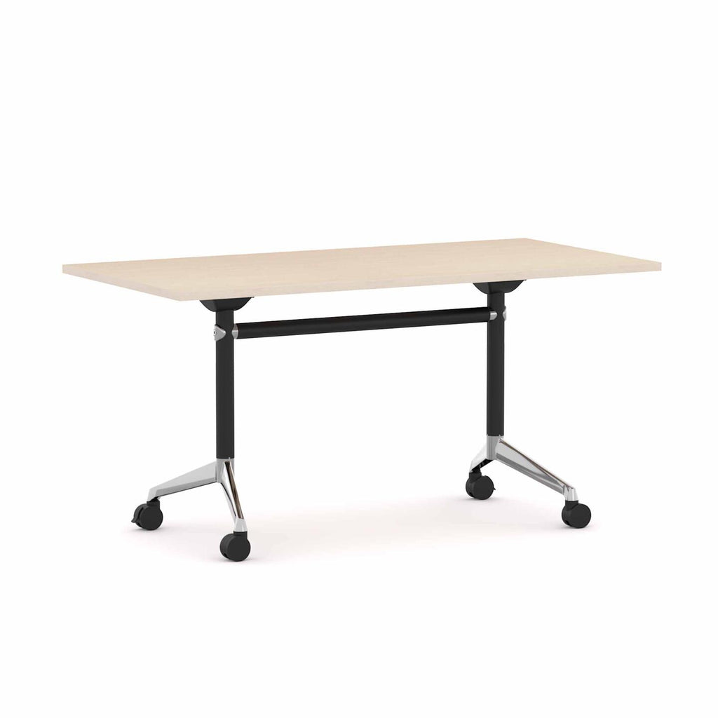 Modulus Flip Table — Black With Polished Alloy, Nordic Maple