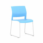 Game Chair Sled — White, Aqua, No Upholstery
