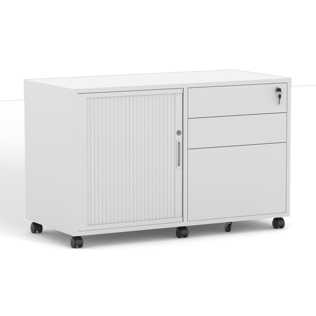 Agile Steel Caddy Tambour with 3 Drawers - alternate view, size or finish; optional items may be shown