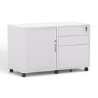 Agile Steel Caddy Tambour with 3 Drawers - alternate view, size or finish; optional items may be shown