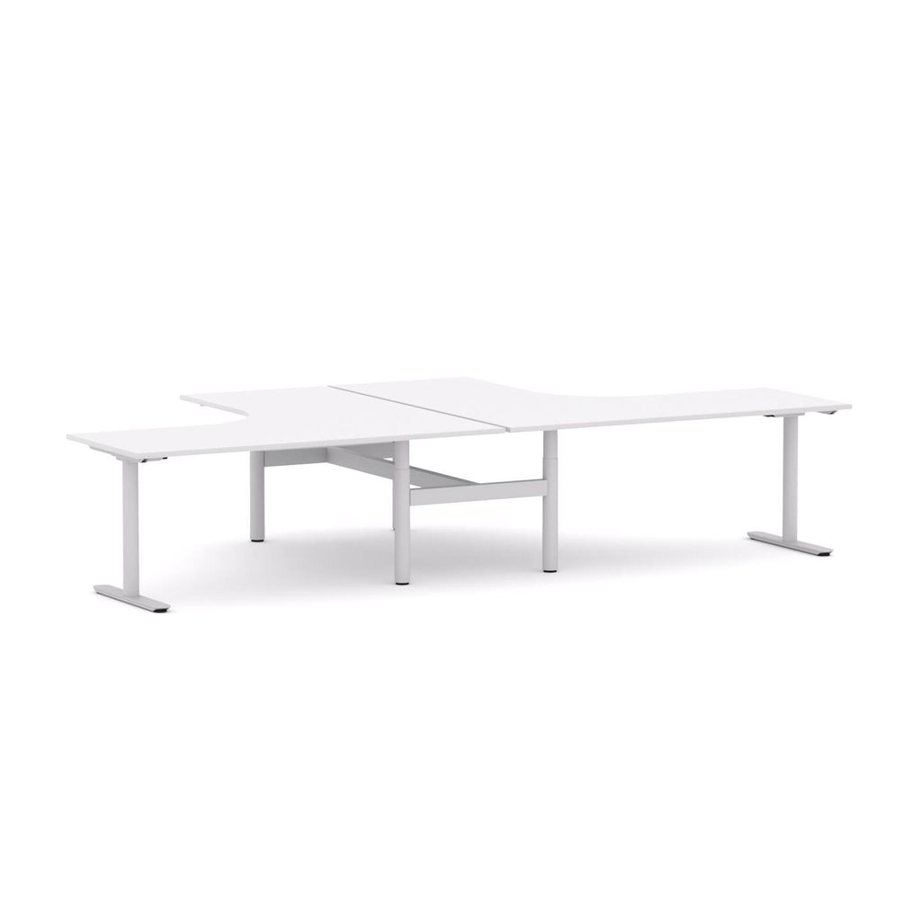 Agile Fixed Round 2-Person 90° Workstation - alternate view, size or finish; optional items may be shown