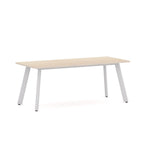 Flare Oval Table 4-Leg — White, Nordic Maple
