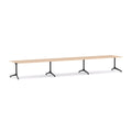 Modulus Boardroom Table Triple Span, Single Post — All Black Powdercoat, New Oak Ravine