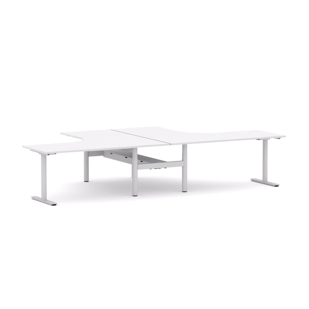 Agile Fixed Round 2-Person 90° Workstation - alternate view, size or finish; optional items may be shown