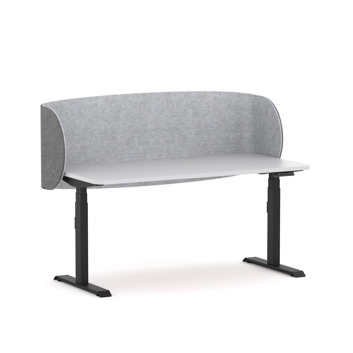 Klass 3C/2M Electric Single Workstation with AcoustiQ Curved Wrap Screen - alternate view, size or finish; optional items may be shown