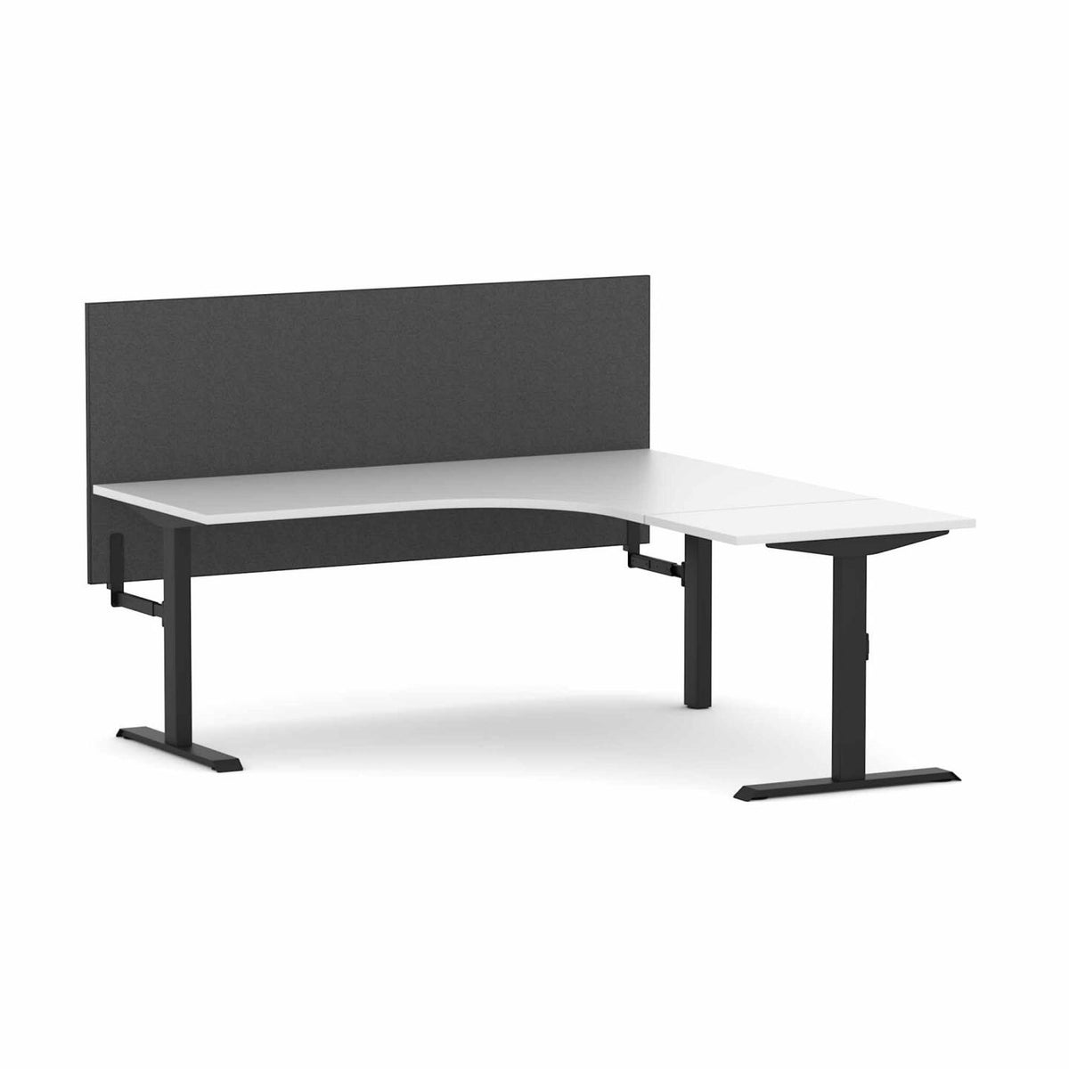 Klass Fixed 90° Workstation with Edge25 Screen - alternate view, size or finish; optional items may be shown