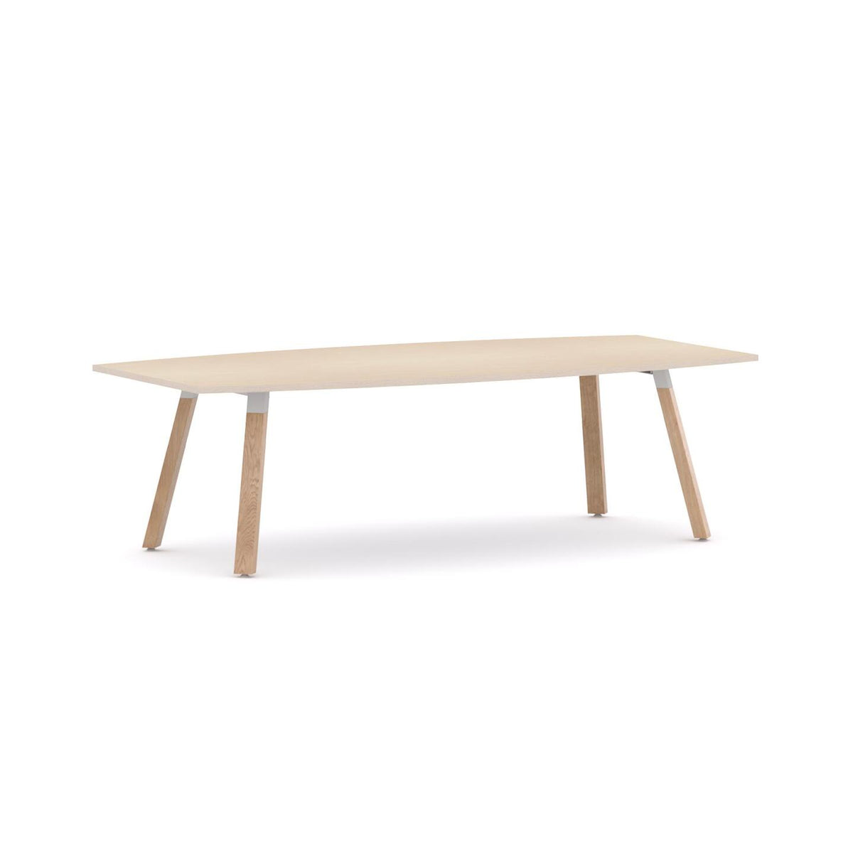 Plantation Boardroom Table 4-Leg — Solid Oak With White Housing, Nordic Maple
