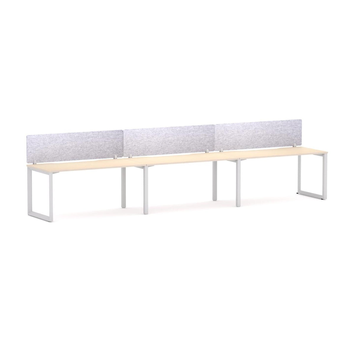 Anvil 3-User Single-Sided Workstation with AcoustiQ Screen - alternate view, size or finish; optional items may be shown