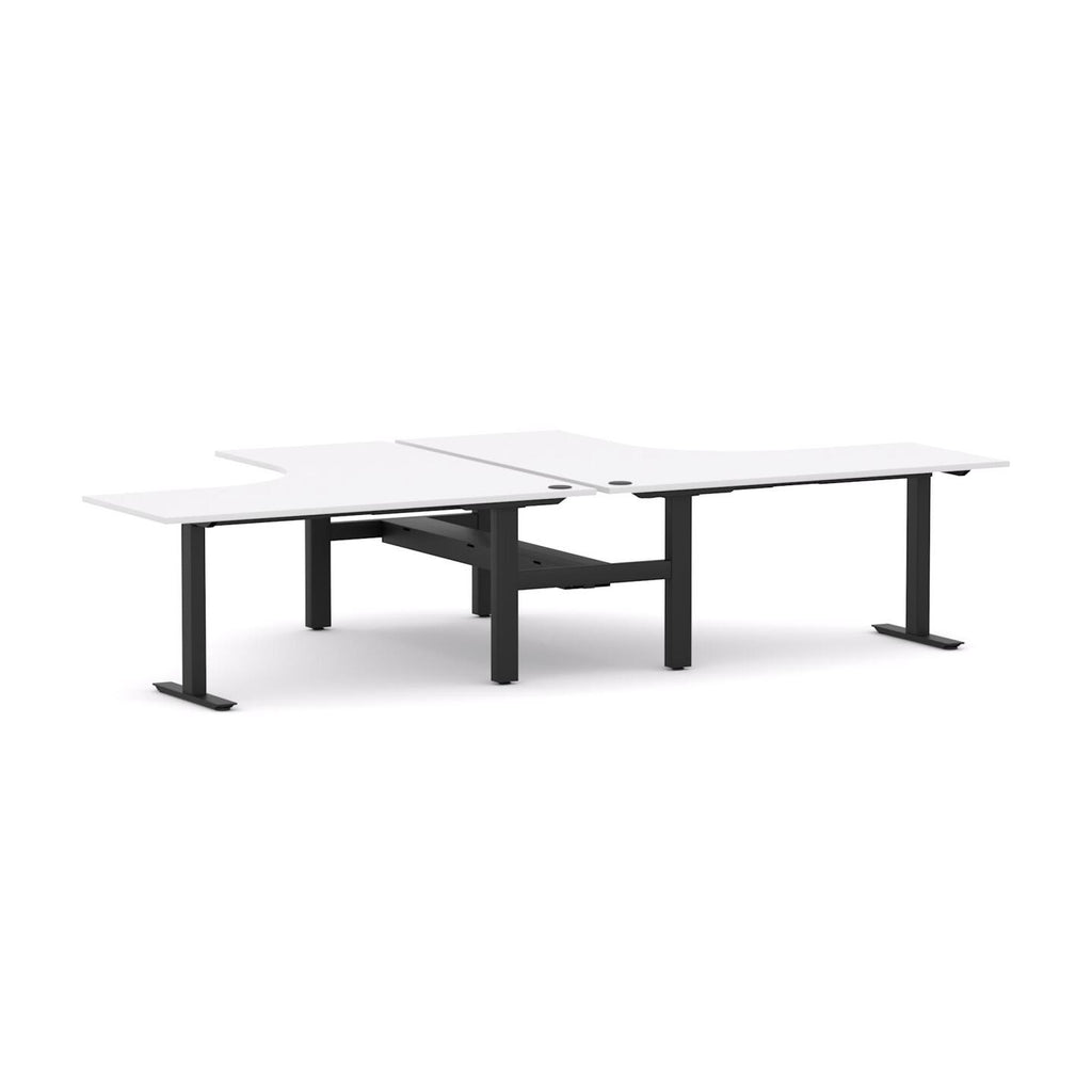 Agile Fixed Rectangle 2-Person 90° Workstation - alternate view, size or finish; optional items may be shown