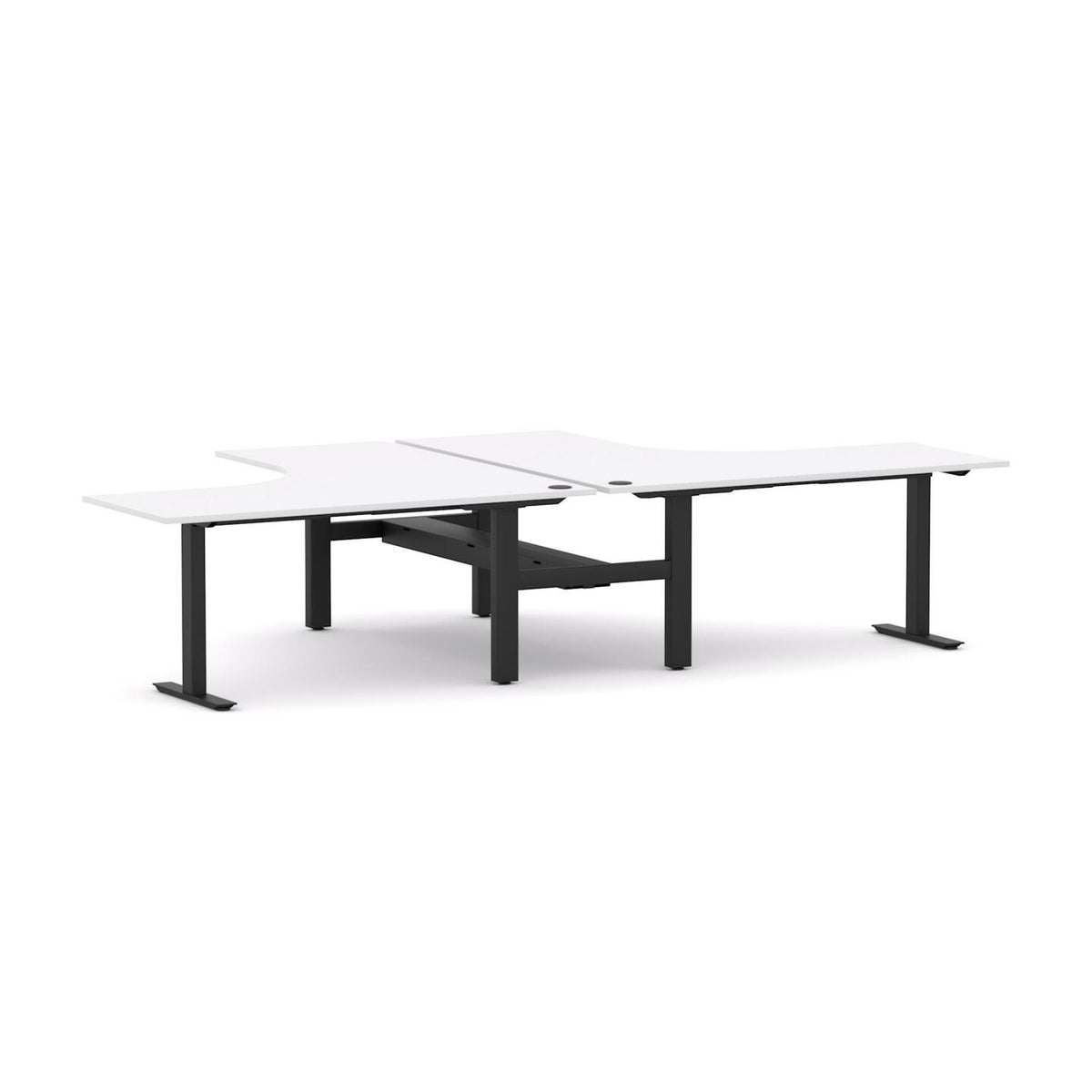 Agile Fixed Rectangle 2-Person 90° Workstation - alternate view, size or finish; optional items may be shown
