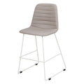 Sofia Kitchen Stool — White, P U Leather, Light Grey PU