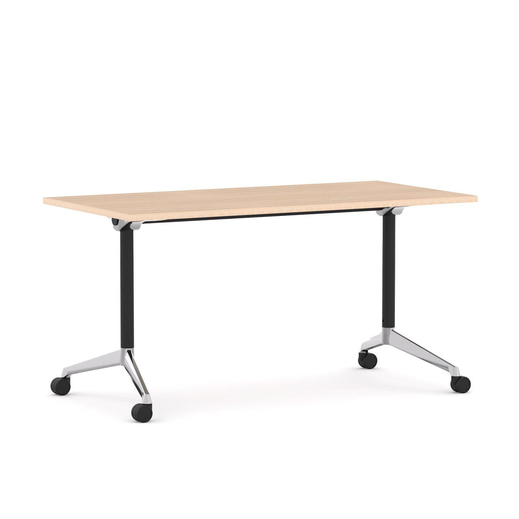 Modulus Mobile Meeting Table — Black With Polished Alloy, New Oak Ravine