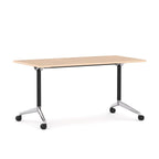 Modulus Mobile Meeting Table — Black With Polished Alloy, New Oak Ravine
