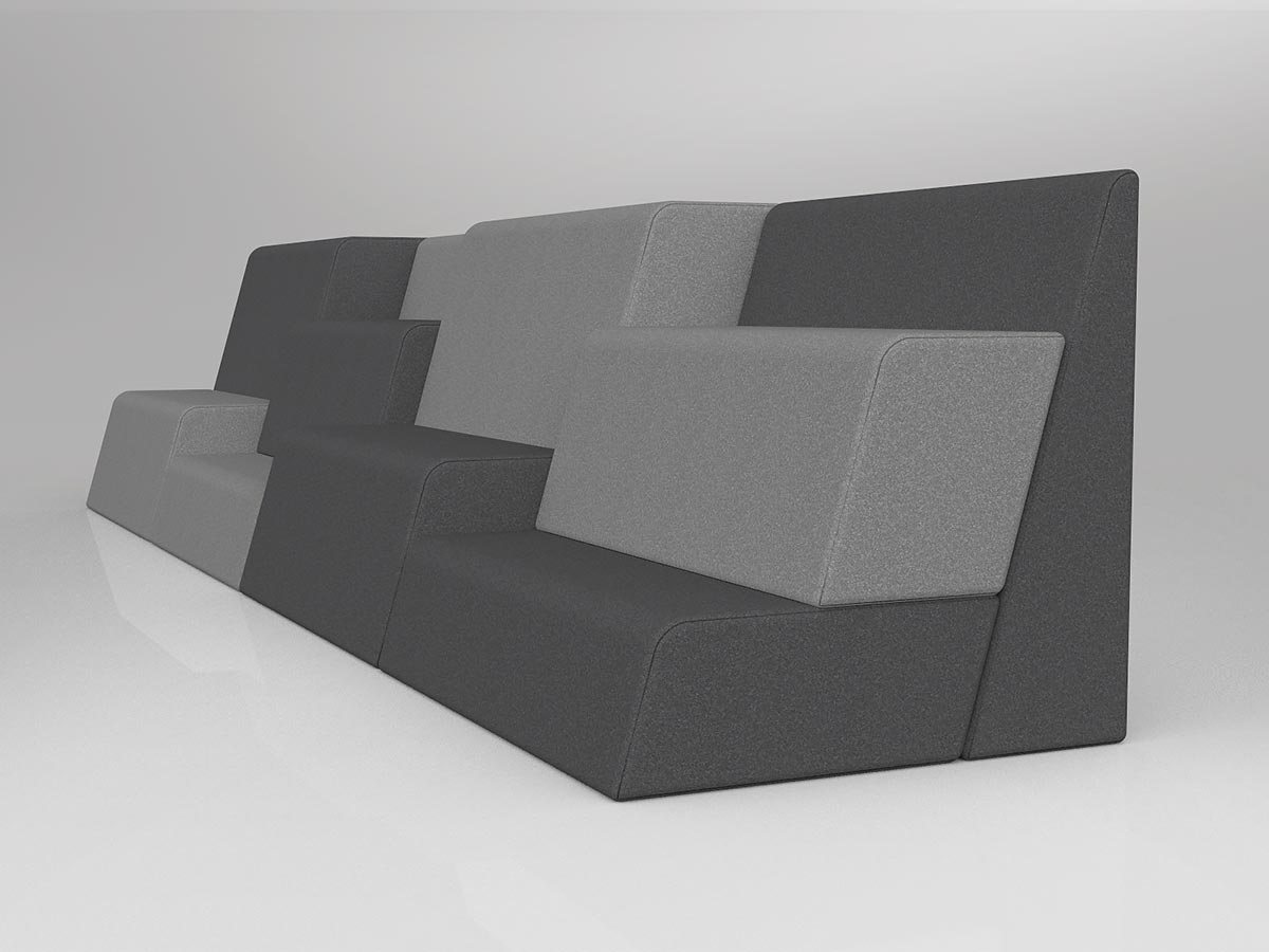 Motion Grandstand Configuration 1 - alternate view or finish; optional furnishings may be shown