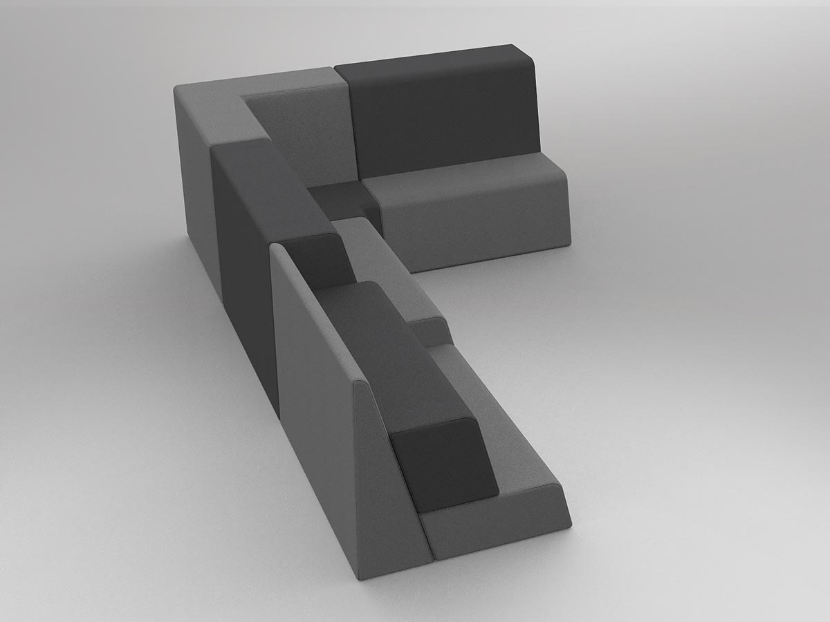 Motion Grandstand Configuration 2 - alternate view or finish; optional furnishings may be shown