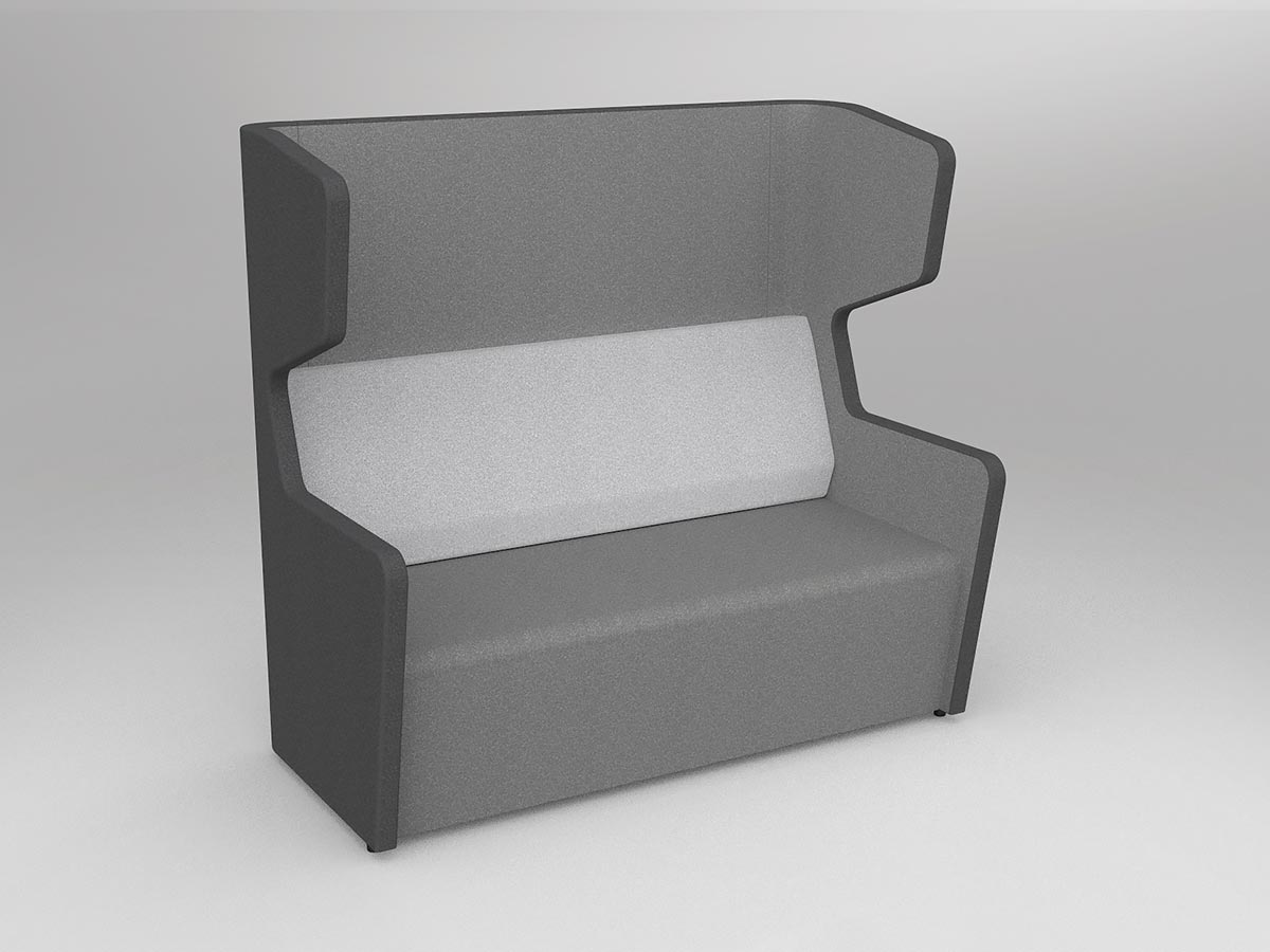 Motion Wing 2 Person Charcoal/Stone - alternate view or finish; optional furnishings may be shown