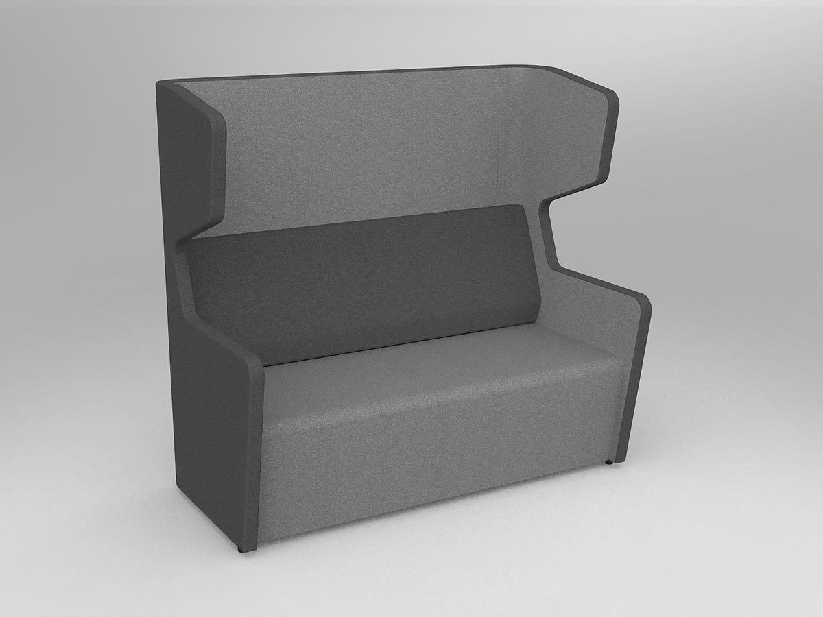 Motion Wing 2 Person Charcoal/Stone - alternate view or finish; optional furnishings may be shown