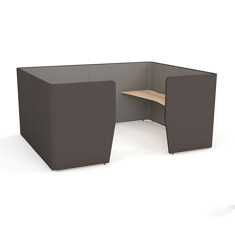 Motion Team 4-Person Booth - alternate view or finish; optional furnishings may be shown