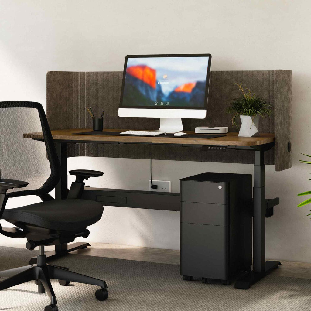 Klass 3C/2M Electric Single Workstation with AcoustiQ Screen - alternate view, size or finish; optional items may be shown