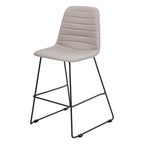 Sofia Kitchen Stool — Black, P U Leather, Light Grey PU