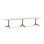 Modulus Boardroom Table Double Span, Single Post — All Black Powdercoat, Nordic Maple