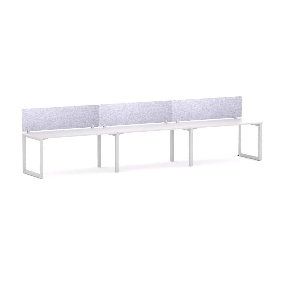 Anvil 3-User Single-Sided Workstation with AcoustiQ Screen - alternate view, size or finish; optional items may be shown