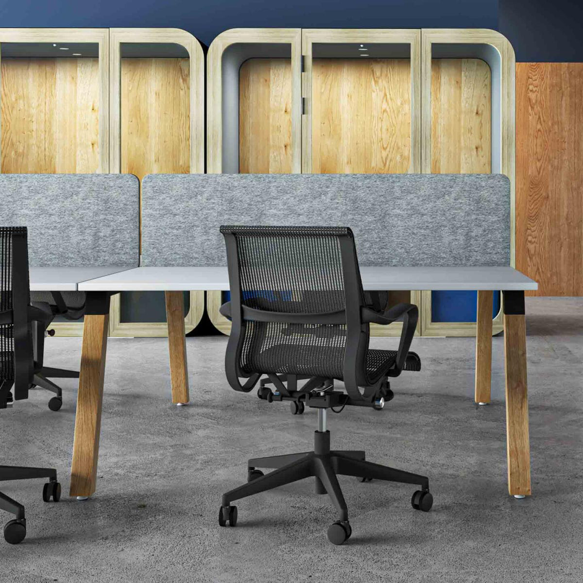 Plantation 2-User Single-Sided Workstation - alternate view, size or finish; optional items may be shown