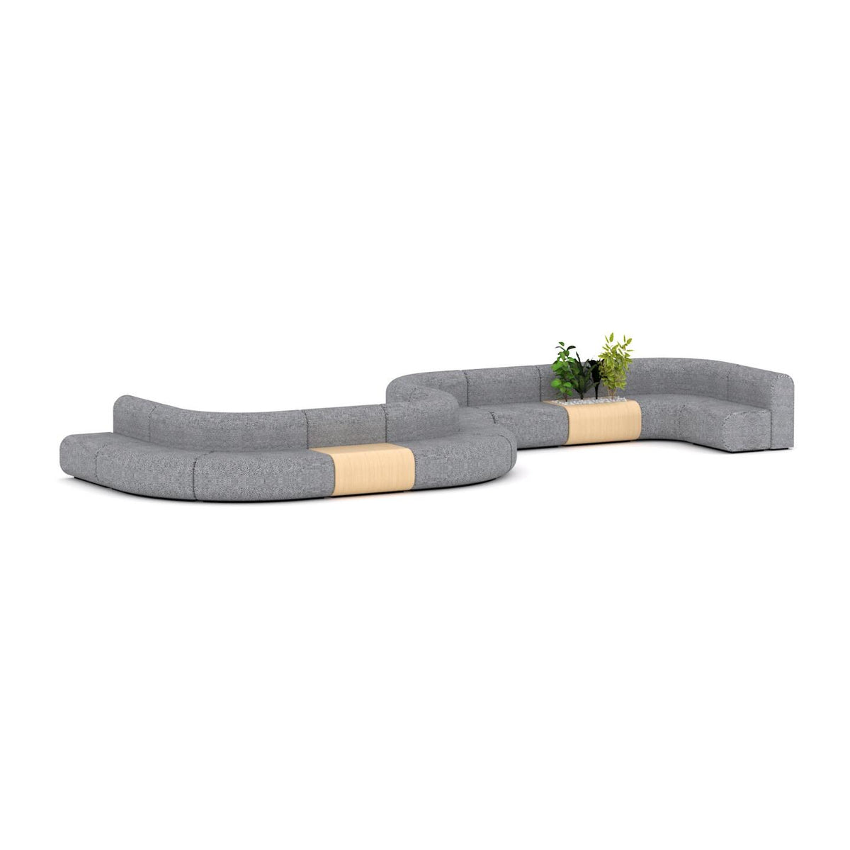 Grove Sofa Configuration 14 — Spotted Grey Wool