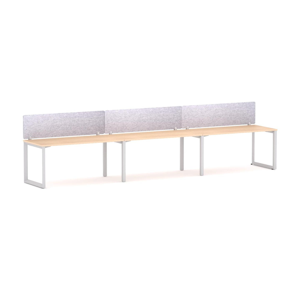Anvil 3-User Single-Sided Workstation with AcoustiQ Screen - alternate view, size or finish; optional items may be shown