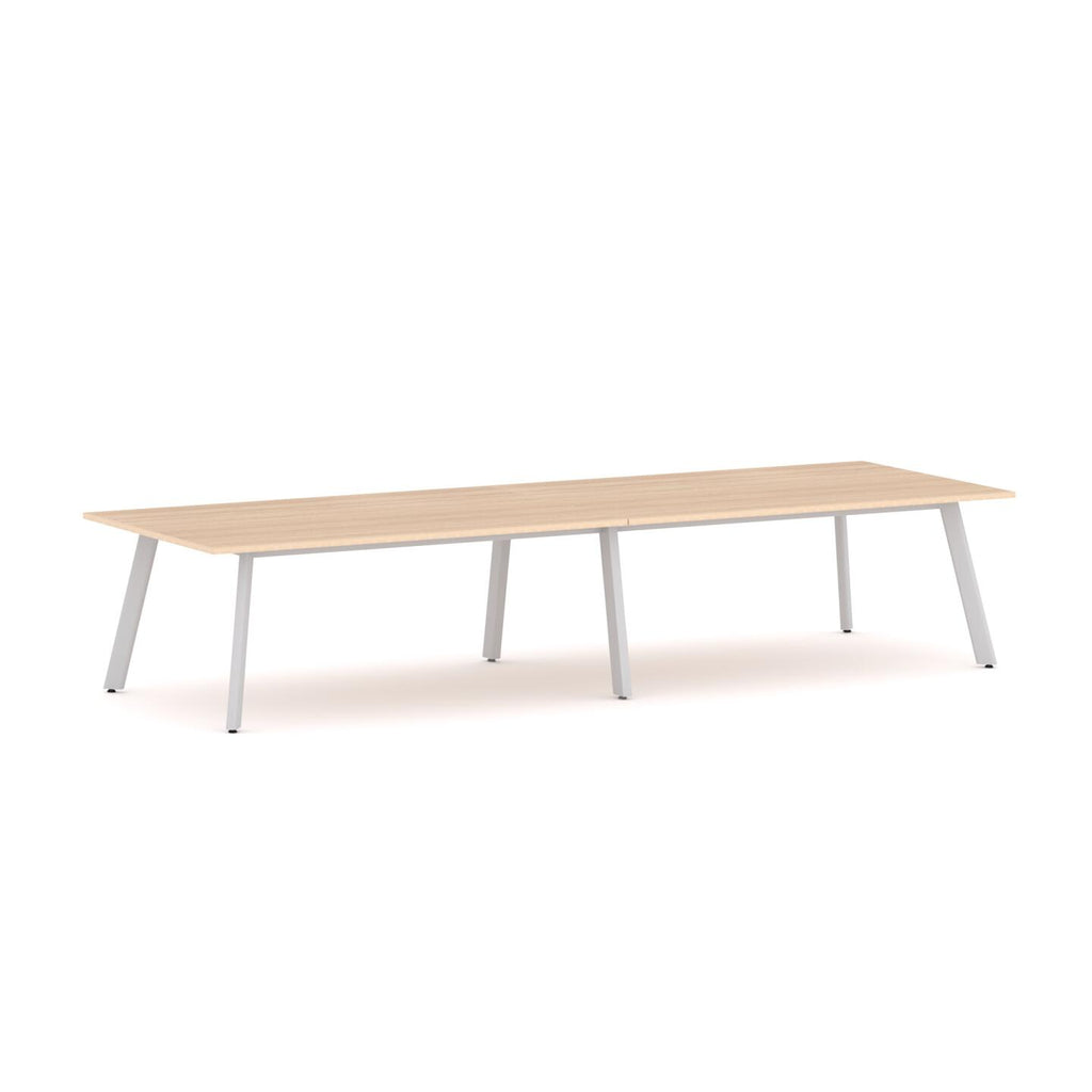 Flare Oval Table 6-Leg — White, New Oak Ravine