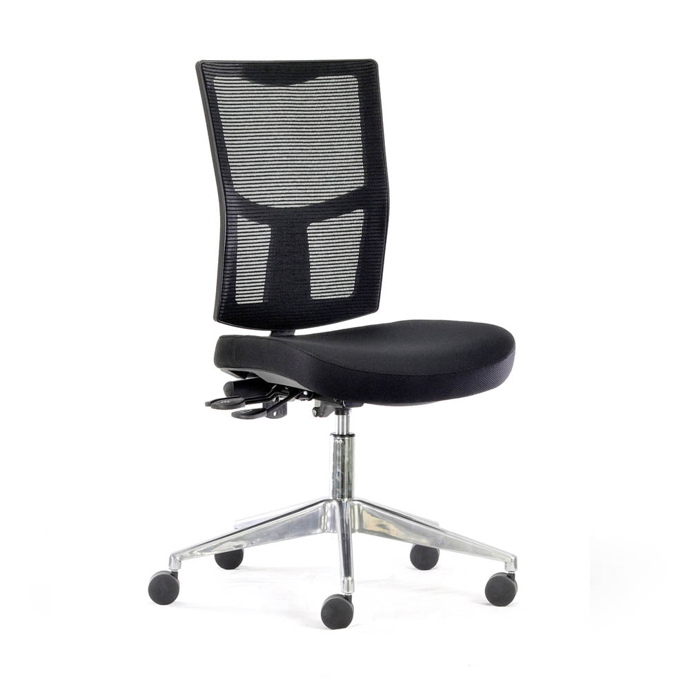 Urban Task Chair — Black / Polished Alloy Base, No Arms