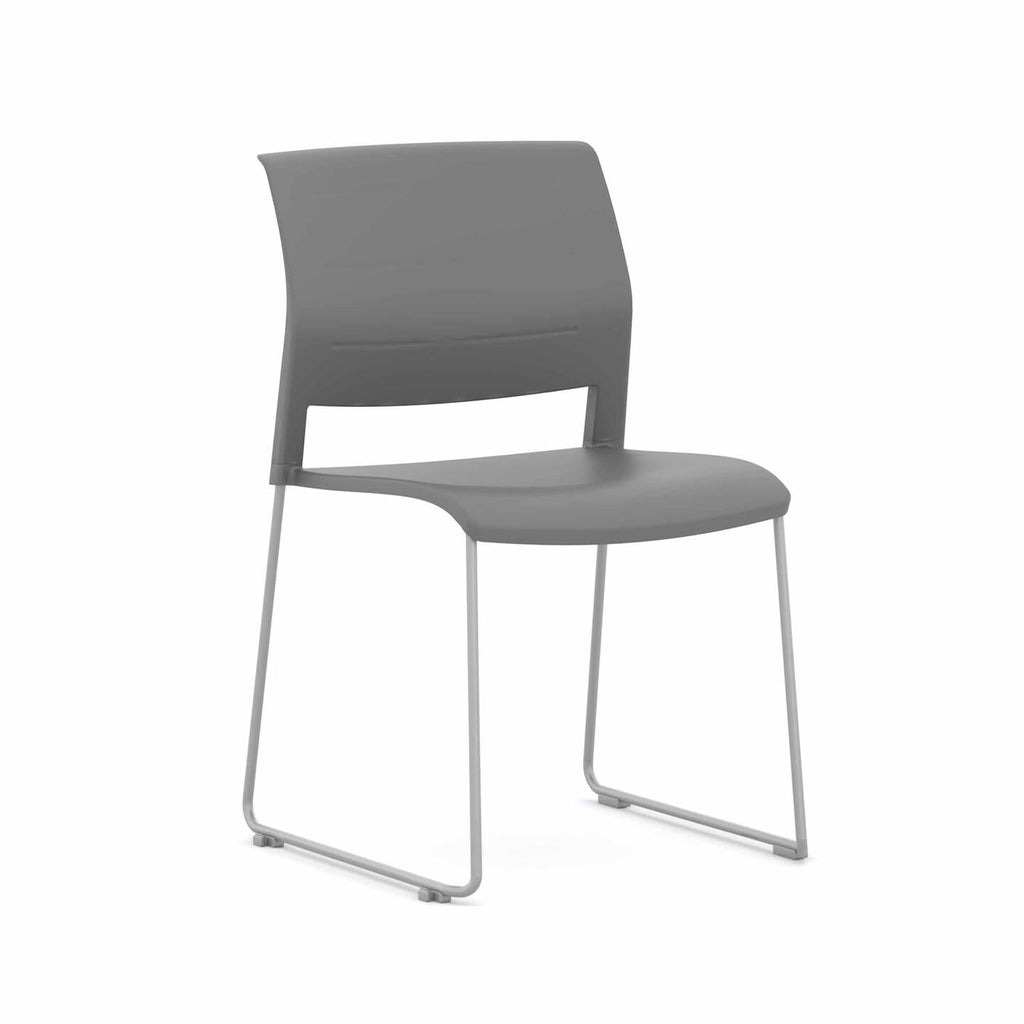 Game Chair Sled — Silver, Charcoal, No Upholstery