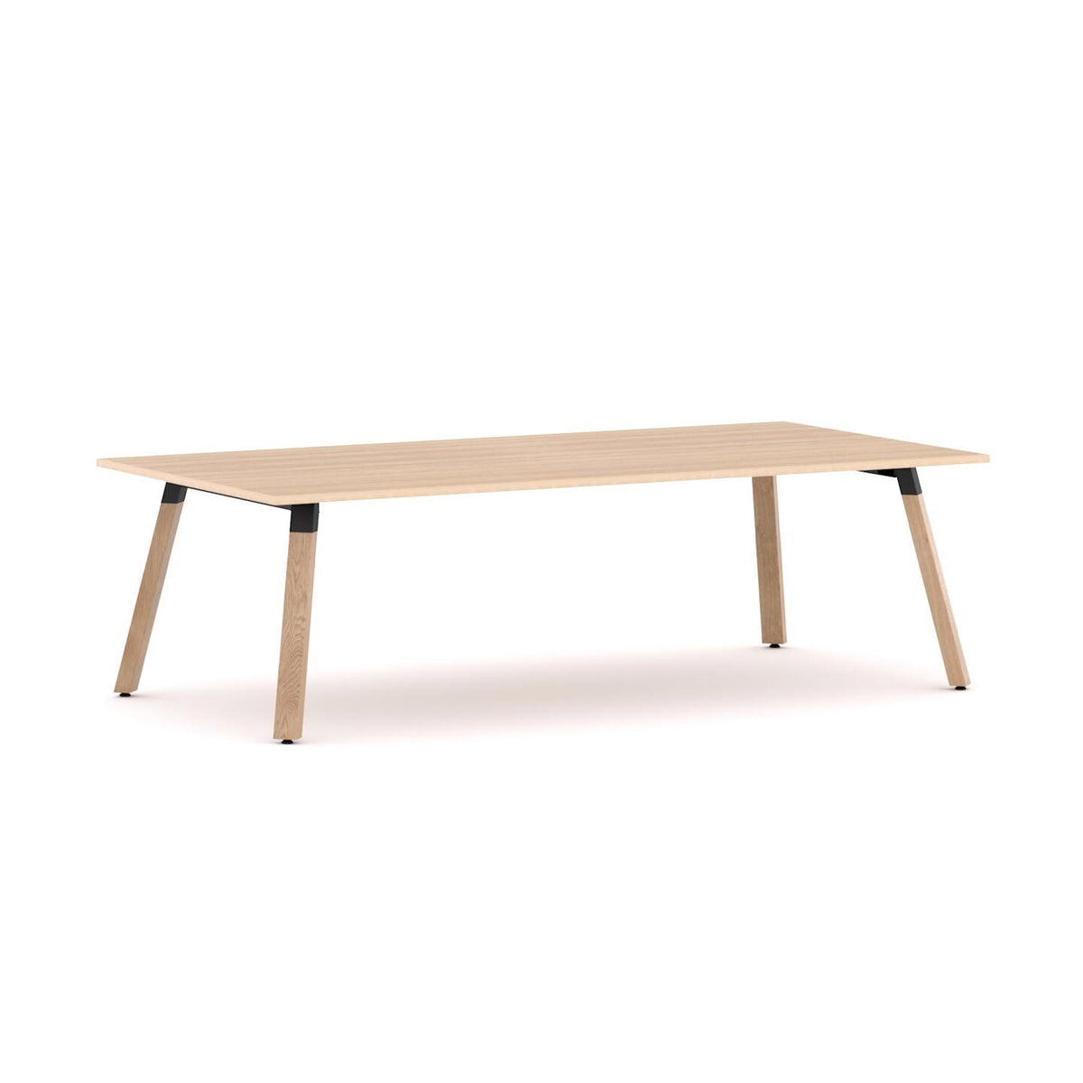 Plantation Boardroom Table 4-Leg — Solid Oak With Black Housing, New Oak Ravine